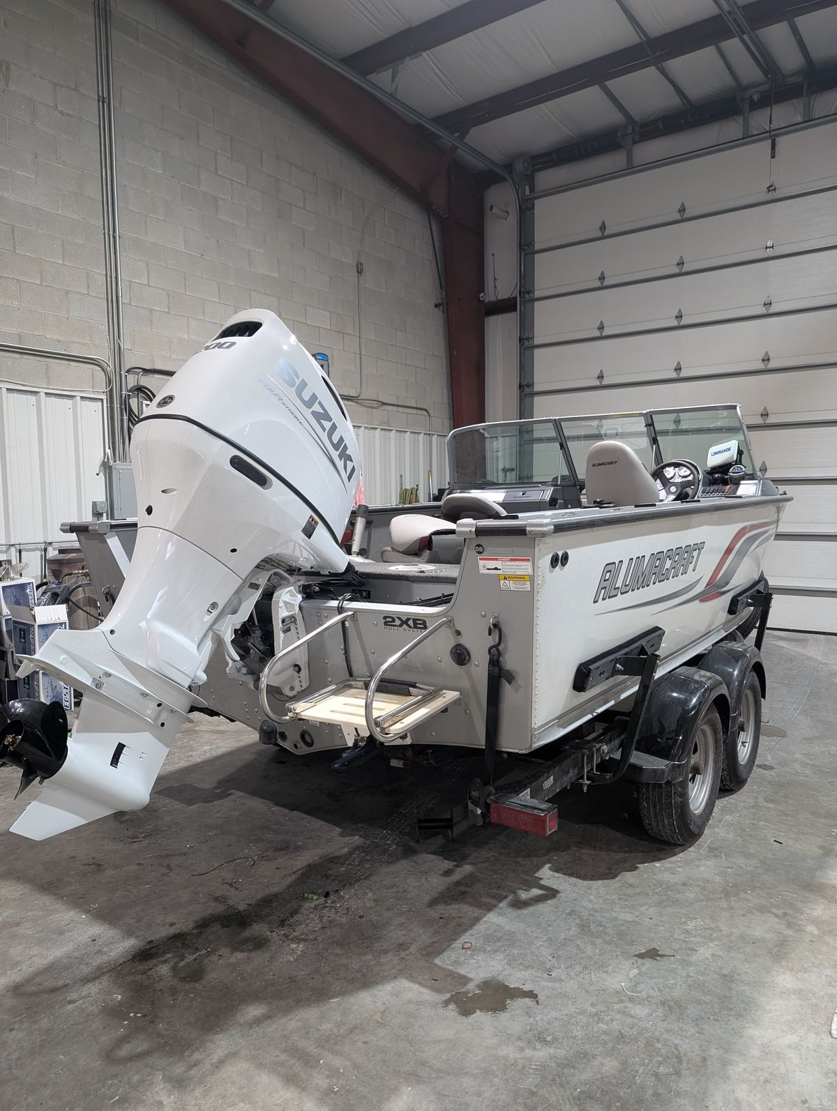 Completed Suzuki repower on Alumacraft fishing boat